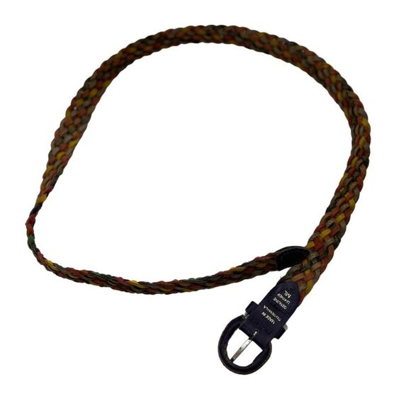 Vintage Genuine Leather Braided Multi Color Belt Size ML main image 14